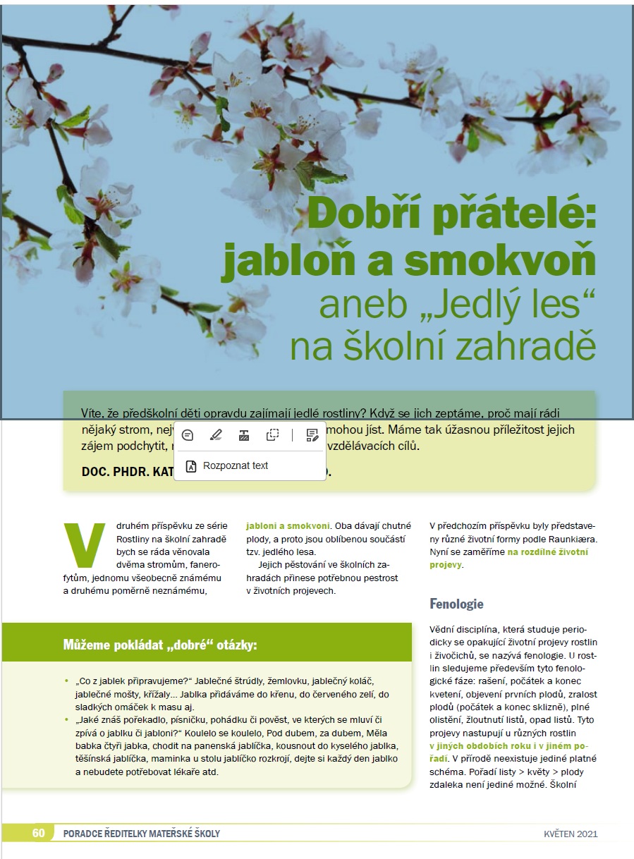 Dobří přátelé: jabloň a smokvoň aneb „Jedlý les“ na školní zahradě.