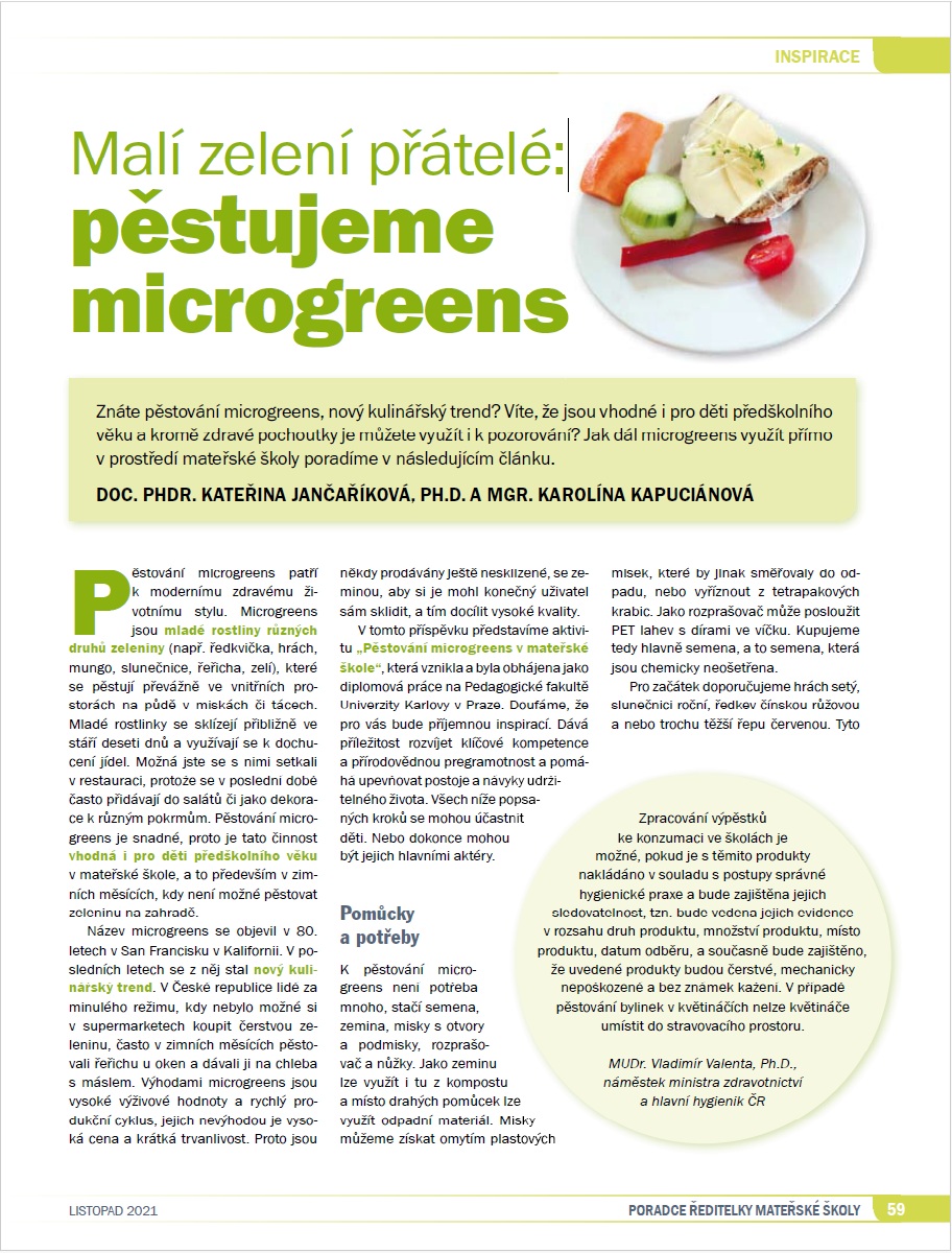 Malí zelení přátelé : Pěstujeme microgreens