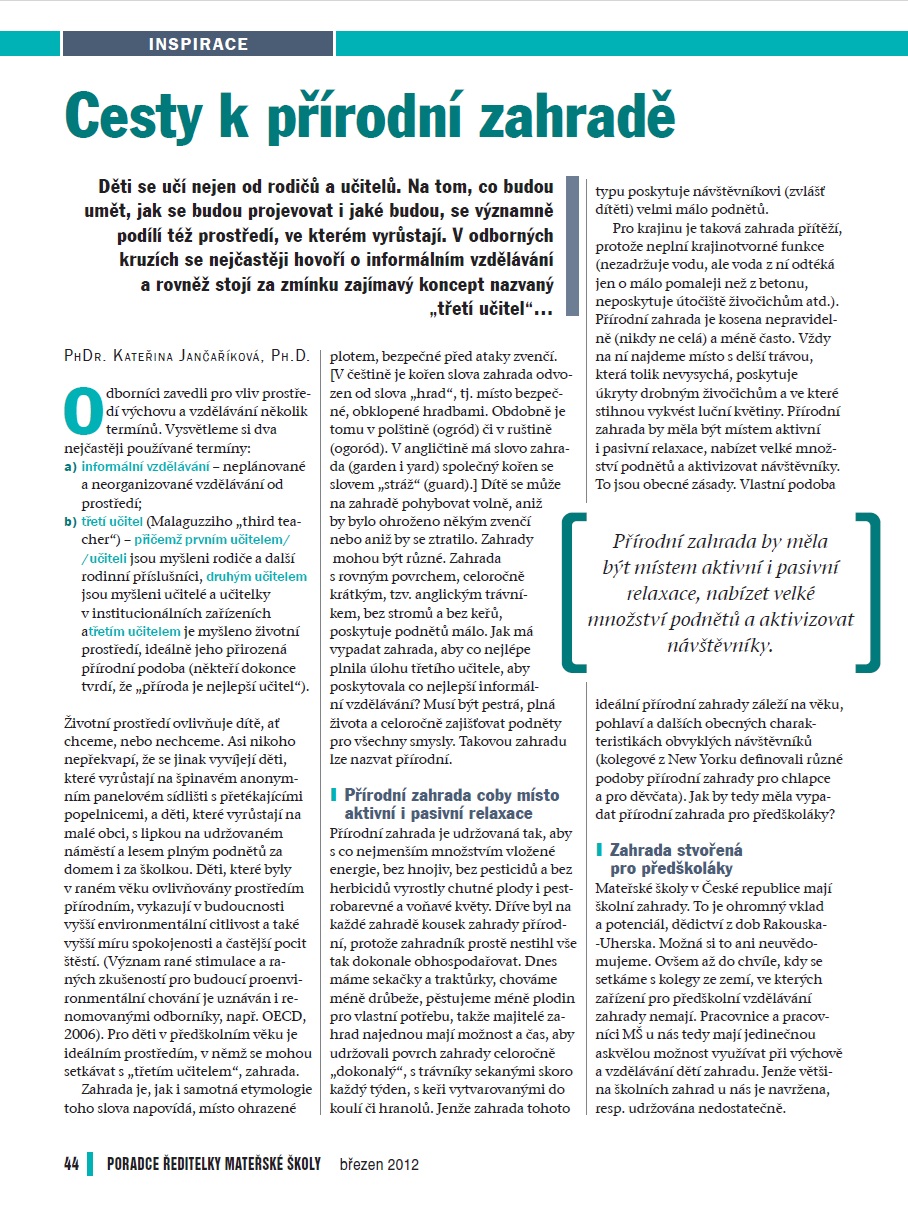 Cesty k přírodní zahradě