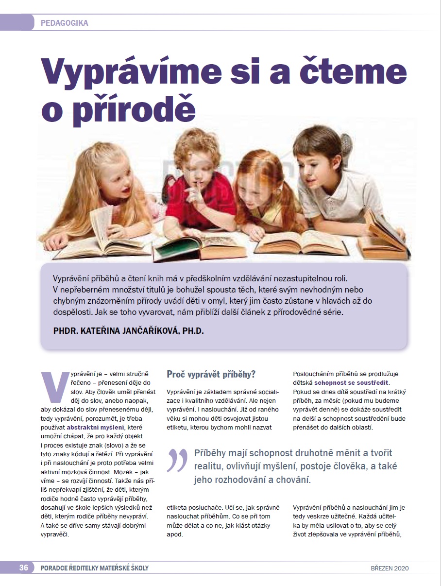 Vyprávíme si a čteme o přírodě