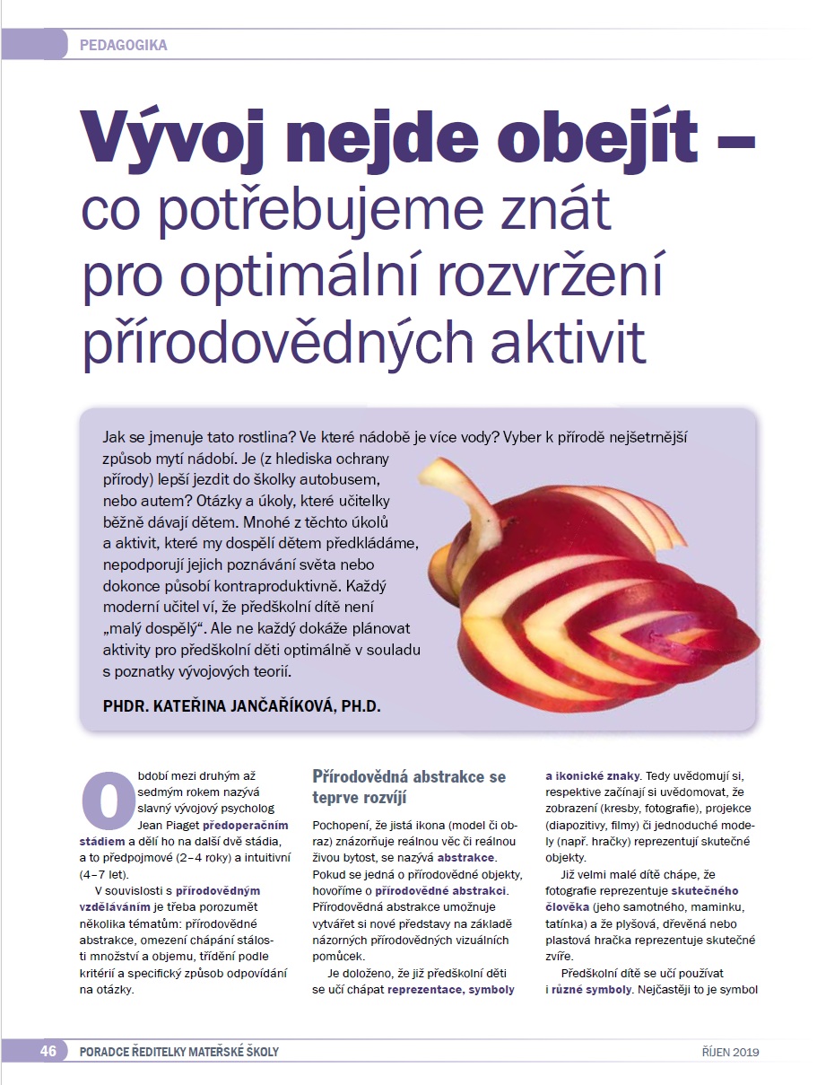 Vývoj nejde obejít – co potřebujeme znát pro optimální rozvržení přírodovědných aktivit